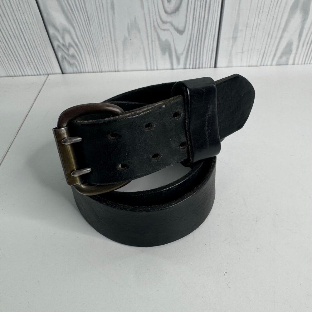 Dickies Belt Mens 38 Black Leather Double Hole Grunge Work